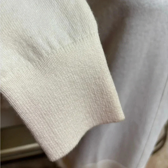 BANANA REPUBLIC CASHMERE BLEND ITALIAN WOOL - CLASSIC TUNIC CREAM SWEATER SZ MED - Picture 8 of 10